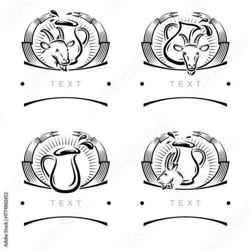 Milk label and icon set. Collection icons milk. Vector
