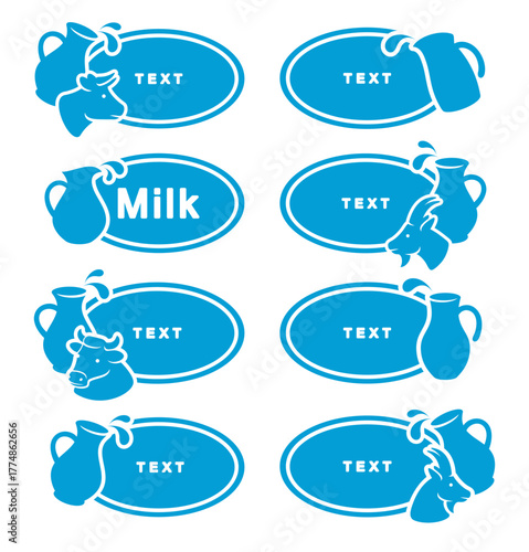 Milk label and icon set. Collection icons milk. Vector