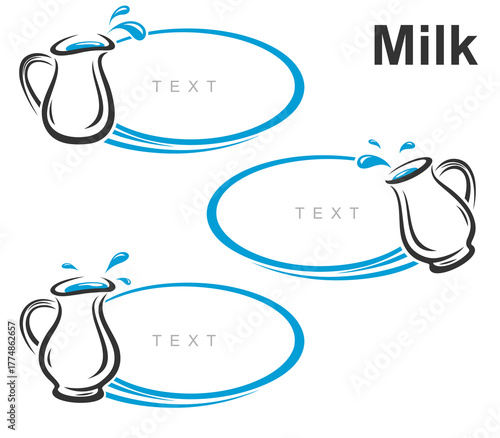 Milk label and icon set. Collection icons milk. Vector