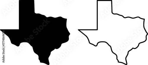Outline and silhouette of the state of texas
