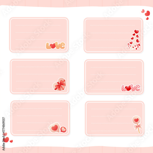 Collection of Pink Valentine's Day Label Designs