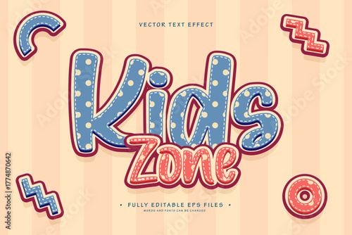 Cute Editable Kids Zone text effect