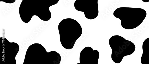 Seamless abstract geometric pattern. Background in black, white. Illustration. Lines, stains. Design for textile fabrics, wrapping paper, background, wallpaper, cover.