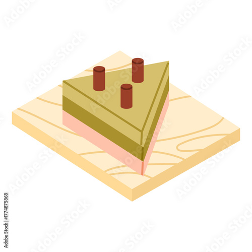 Wooden shape sorter toy with triangular blocks and pegs. Educational toy for toddlers to develop motor skills and logical thinking. Logic toy. Isolated vector illustration in cartoon style.
