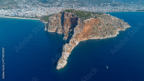 Aerial drone view Alanya ca...