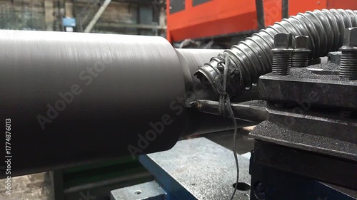 Industrial Machine Processing Graphite Workpiece with Aspiration System