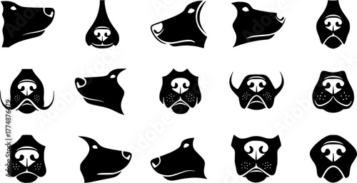 dog muzzle, dog mask  silhouette vector illustration 