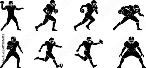 american football player silhouette vector 