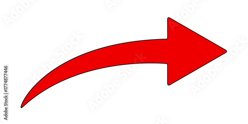 Free Download Red arrow with black border. Direction symbol.  - GFXLoad