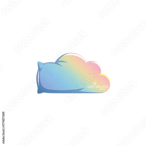Dreamy pastel pillow logo promoting sleep wellness, inviting relaxation and peaceful nights, perfect for branding, marketing, and promoting better sleep habits