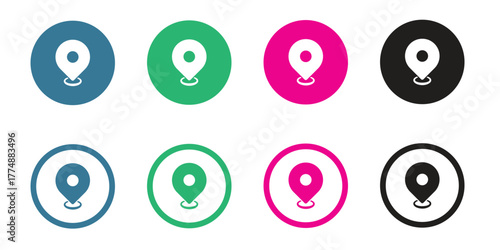 Pinpoint Navigation: A series of vibrant location pin icons, each in a unique color, indicating precise destinations and points of interest.