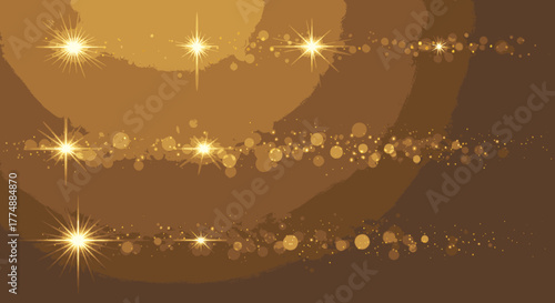 A set of three golden light effects with sparkling stars and bokeh, perfect for adding a touch of magic and elegance to your designs and projects.