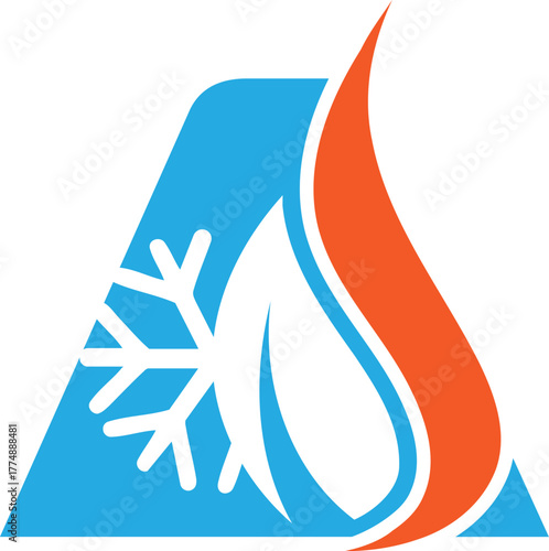 A letter HVAC logo design refrigeration heating and cooling LLC, air conditioning logo