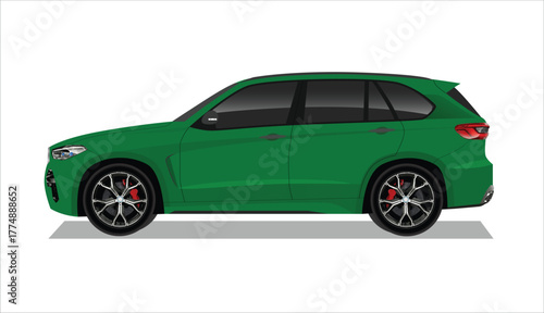 green high class realistic white suv mpv coupe sport elegant new fast race car urban electric power style model benz lifestyle business work modern art design vector isolated side view body