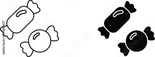 candies  icon vector graphic illustration  with white background flat hand made icon fill icon .