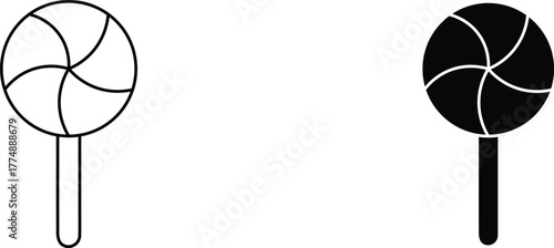 lollipop  icon vector graphic illustration  with white background flat hand made icon fill icon .