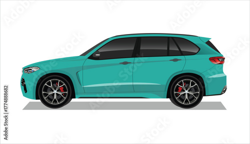 tosca high class realistic white suv mpv coupe sport elegant new fast race car urban electric power style model benz lifestyle business work modern art design vector isolated side view body