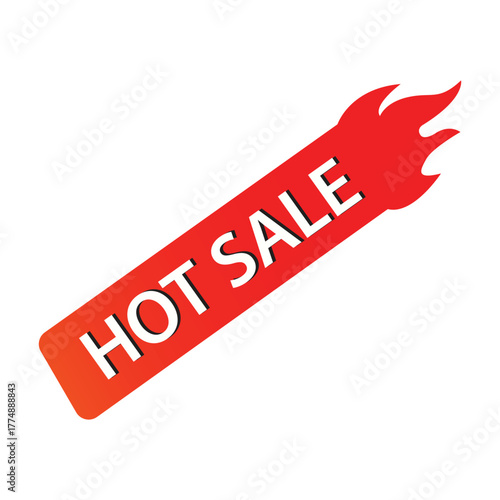 Hot Sale Banner Illustration with Fiery Design for Promotions and Special Offers