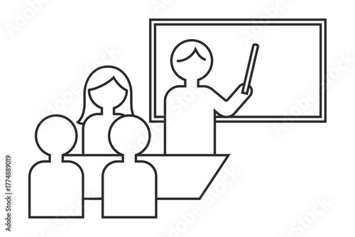 会議、ミーティング、Web会議のイラスト（プレゼン、発表、発言）