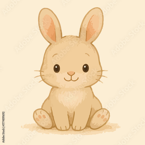 Bunny Animal Rabbit Easter Spring Cheerful Cute Adorable Pet Illustration Baby Child Happy Joyful Vector Print Design