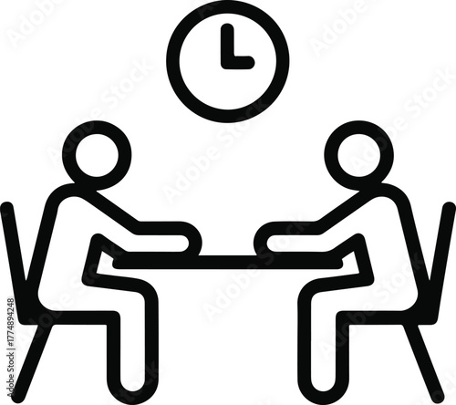 Team Collaboration Icon | Minimalist Meeting and Partnership Symbol