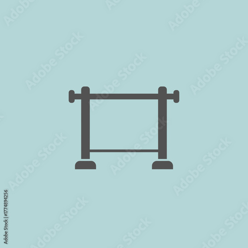 Simple graphic of a horizontal bar with supports on a light background.