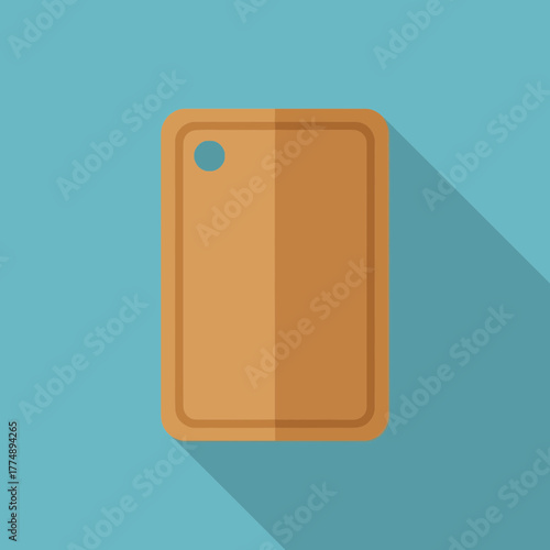 A flat design illustration of a wooden cutting board.