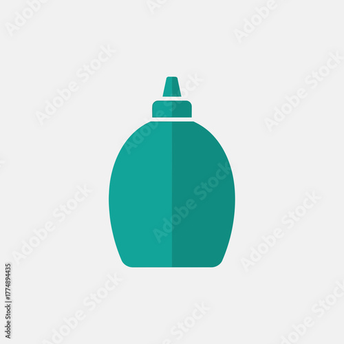 Teal bottle with a cap on a light gray background.