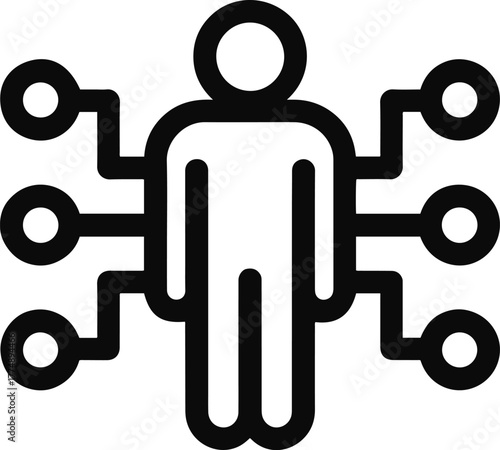 Human Technology Connection Icon | Digital Transformation and AI Symbol