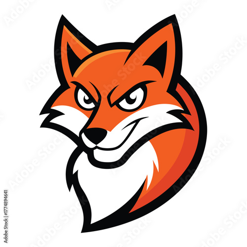 Cunning Fox Mascot Logo with Sly Grin