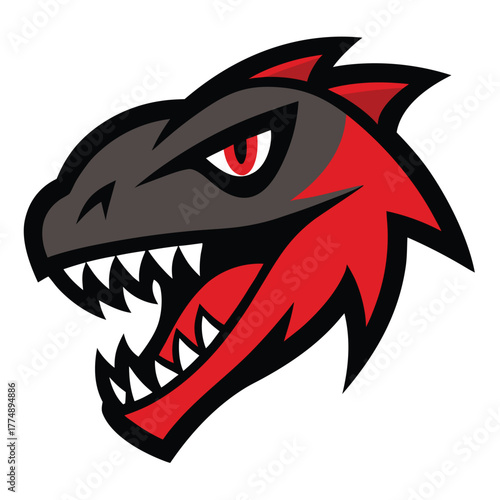 Fierce Raptor Dinosaur Mascot Logo