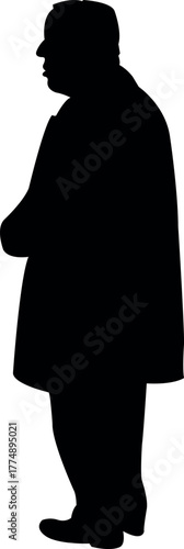 an old man body silhouette vector