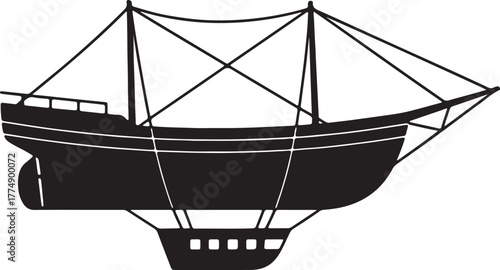 Silhouette of a Steampunk Airship