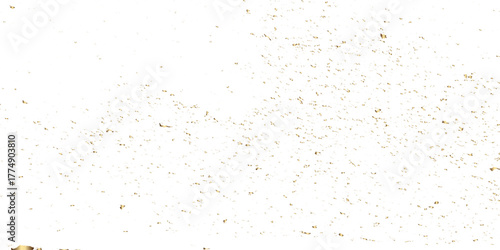 Abstract doted and confetti golden glitter particles splatter on transparent background. Luxury golden glitter confetti that floats down falling bokeh celebration background.	