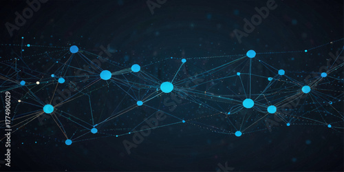 Abstract digital background of points and lines. Glowing black plexus. Big data. Network or connection.  Technology Network Background.
