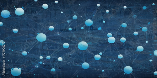 Abstract Network Connection Visualizing Digital Connectivity. A dynamic and visually captivating abstract image showcases a complex network of interconnected points and lines.	