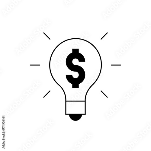 Illustration of a lightbulb with a dollar sign inside, suggesting a bright idea related to finance or money making
