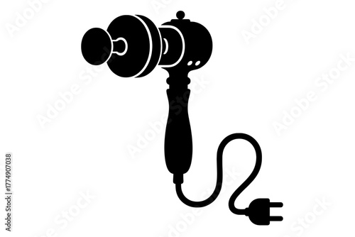 Retro Therapy Tool Icon. Solid style icons of Retro Therapy Tool: Vintage Vibrator, Early Electric Device, Medical Purpose,