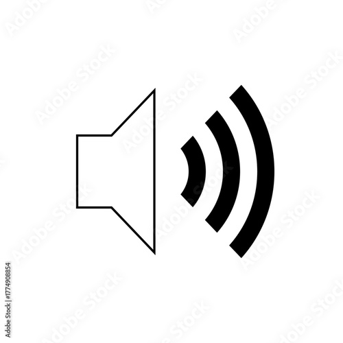 Illustration of a speaker with sound waves emanating from it indicating audio output at full volume levels