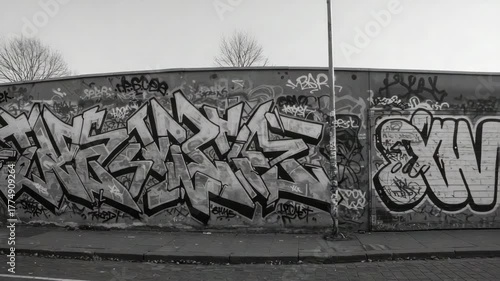 Abstract graffiti art on a wall