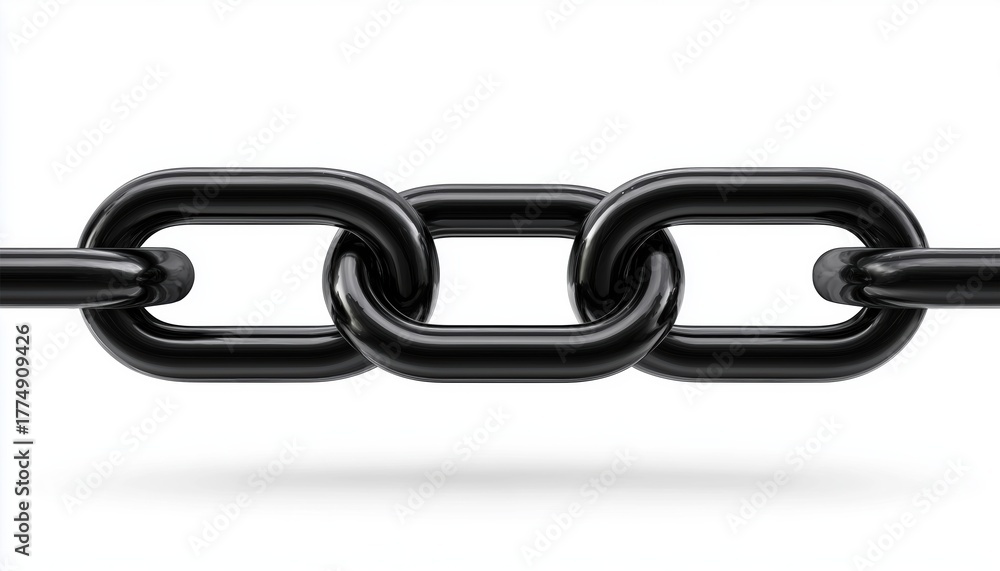 Fototapeta premium Black Link Sign: A Chain Made For Style And Functionality. The Perfect Addition To Any Outfit. Available Now For Purchase!