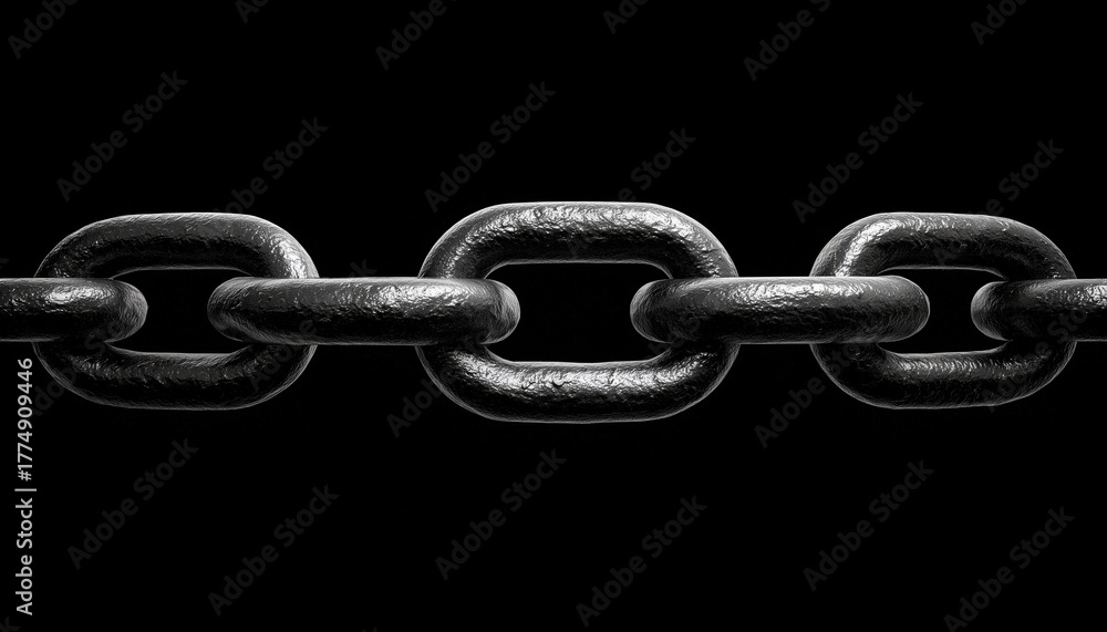 Fototapeta premium Black Link Sign With A Chain Included. This Versatile Piece Can Be Worn For Any Occasion, Adding A Touch Of Elegance To Any Outfit.