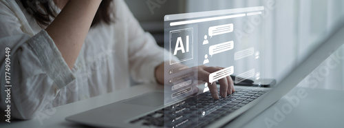 A user interface showing a conversational AI chatbot providing customer service. This virtual assistant answers user questions and provides support through an online platform. Fermion