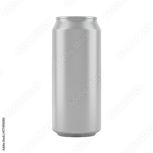 Blank Silver Metal Soda Can With Transparent Background And Copy Space Minimalist Product Mockup With Clean Metallic Surface And Subtle Highlights