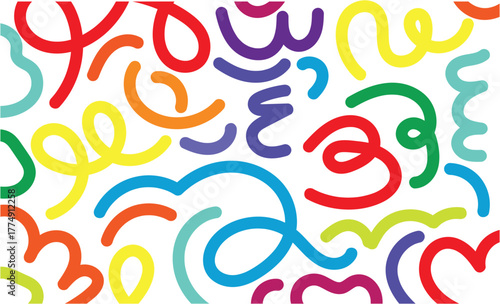 Playful Whirl of Multicolor Squiggle Chaos