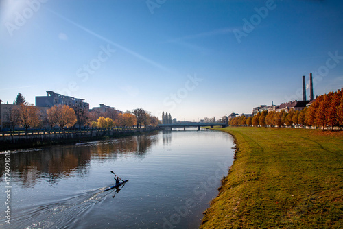 Autumn river gold colors Becva