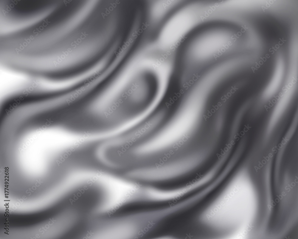Obraz premium Abstract Flowing Silver Metallic Texture