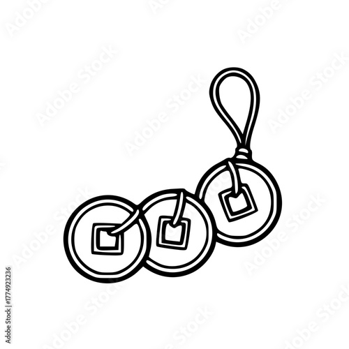 Lucky chinese coin knot charm
