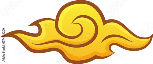 cloud ksy golden asia china japan styls illustration design