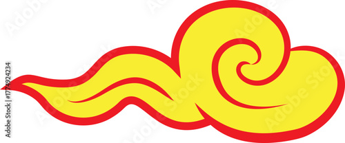 cloud sky golden asia china japan styls flat illustration design